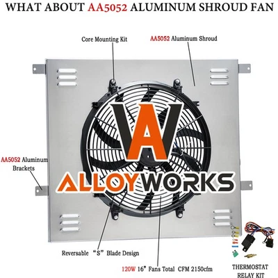 Cubierta eléctrica de aluminio relé de ventilador de 16" para Toyota 4Runner 1996-2002 3,4 L 2,7 L Foto 1 de 4