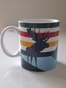 Hudsons Bay Coffee Mug Moose Silhouette Stripe Charles Pachter La Baie Hudson - Picture 1 of 10