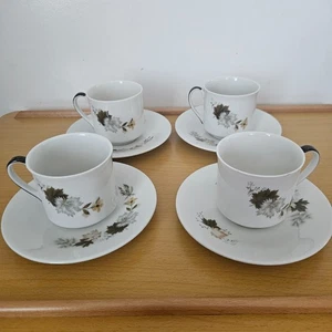 4er Set Royal Doulton Westwood Fine China Teetassen & Untertassen (ein Chip) - Bild 1 von 10