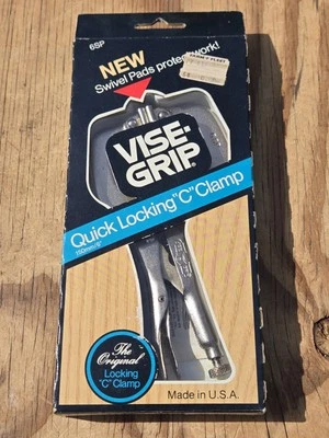 NOS Vintage Petersen DeWitt VISE-GRIP 6SP 6” Quick Locking "C" Clamp Pliers USA - Image 1 of 4
