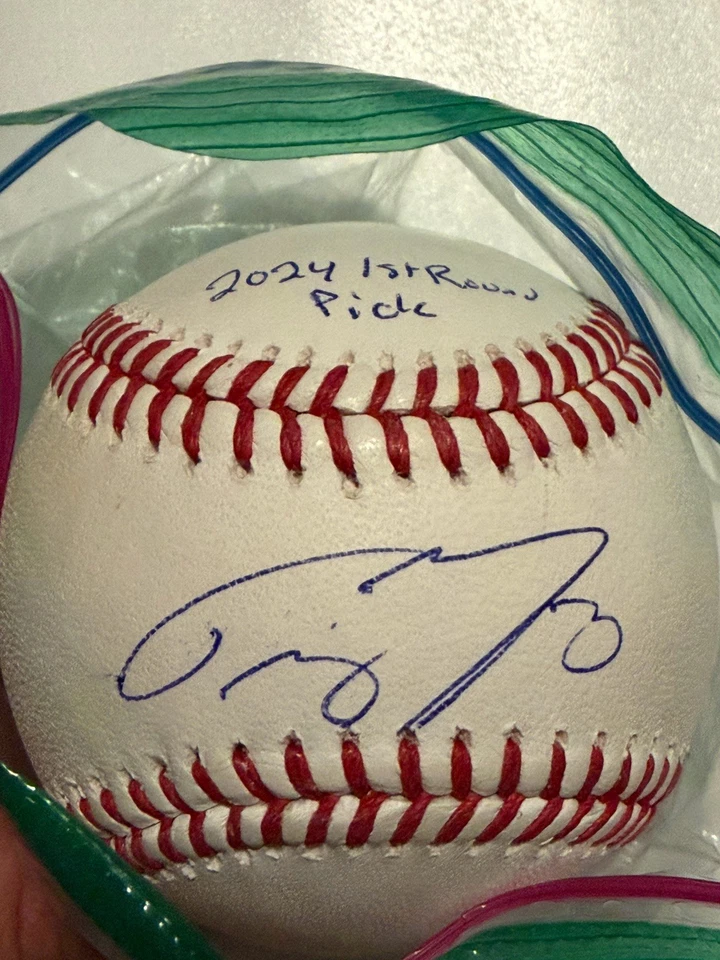 Trey Yesavage Signed Baseball With 2024 First Round Pick Inscription Blue Jays - Image 1 of 1