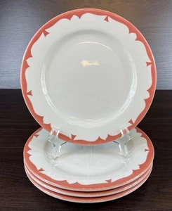 4 Vintage Jackson China Mercury Pink 9” Luncheon Plates Restaurant Ware - Picture 1 of 7