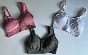 Lot of 3 PUMA Sports Bras Active Wear Women's Sz M Gray Ivory Pink Convertible - Picture 1 of 11