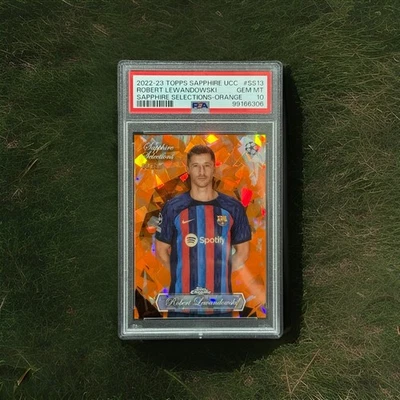 2022-23 Topps Sapphire UCL Robert Lewandowski Selections Orange /25 PSA 10 - Image 1 of 3