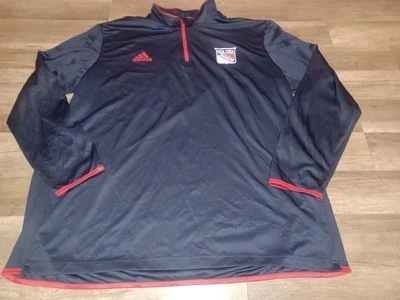Adidas Climalite 2018 NHL New York Rangers Team Issued 1/4 Zip Track Jacket 2XL - Image 1 of 4