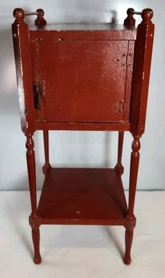 Cenicero de noche humidor vintage rojo chippy muy pintado gabinete para fumar Foto 1 de 4