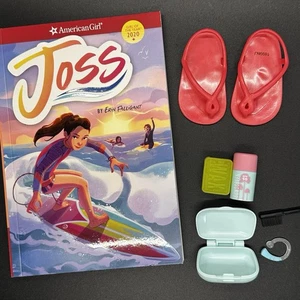 Lot American Girl Joss Hearing Aid Ear Brush Blue Case Accessories Sandals Book - Picture 1 of 11