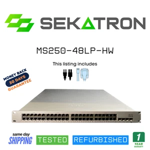 🔀 Cisco Meraki MS250-48LP-HW 48-Port Gigabit PoE+ Cloud Managed Switch ⚡ - Bild 1 von 2