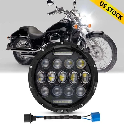 7" 150W LED Headlight Projector Fit Honda Shadow VT VT1100 VT750 VT600 VF750 - Image 1 of 4