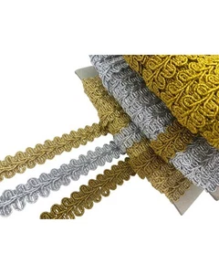 Passamaneria Bordo Lurex Metallic Copripunto Ricamo Agremano Spigato Alto 2 Cm 4 - Imagen 1 de 22