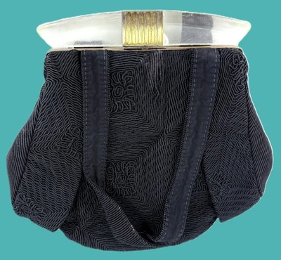 Bolso de mano vintage Corde para mujer negro cartera bolso con asa Lucite Foto 1 de 4