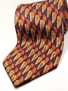 Corbata VILLA BOLGHERI Hecha en ITALIA 100% Seda Para Hombre Borgoña Rojo Naranja NUEVA - Imagen 1 de 4