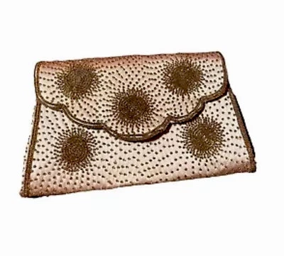 Auténtico bolso sin asas Le Bon Marche Paris 1853 antiguo seda oro cuentas Foto 1 de 4