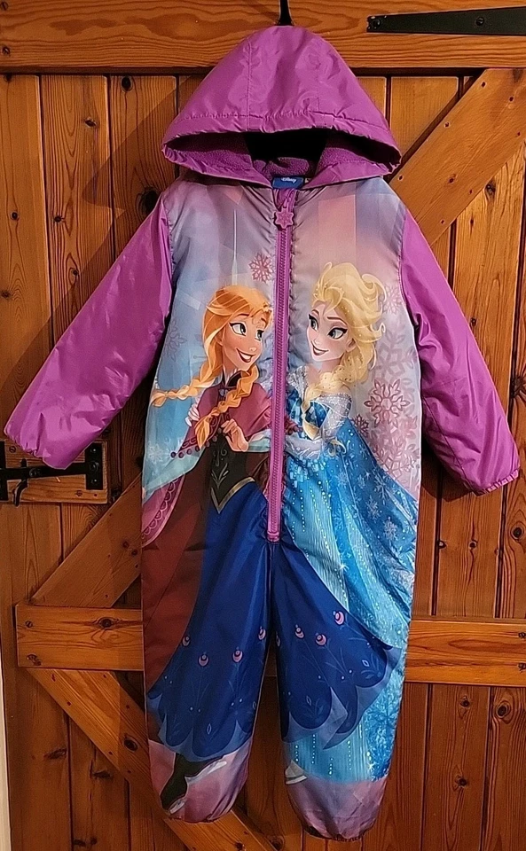 GIRLS DISNEY FROZEN SNOWSUIT AGE 2-3YEARS . ELSA AND ANNA. . PREOWNED. EX CON - Image 1 of 4