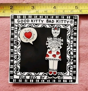 SELTEN für REO von Elisa Good Kitty Bad Kitty Katze Kätzchen schnurren 2 Broschen Anstecknadel Set - Bild 1 von 4