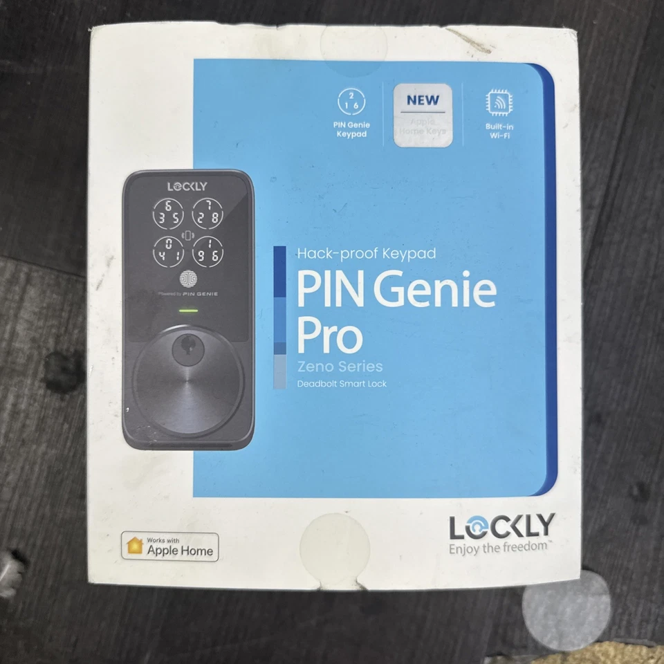 NEW! Lockly PIN Genie Pro Smart Deadbolt Siri/Google/Alexa, Keypad, App, Key - Image 1 of 1