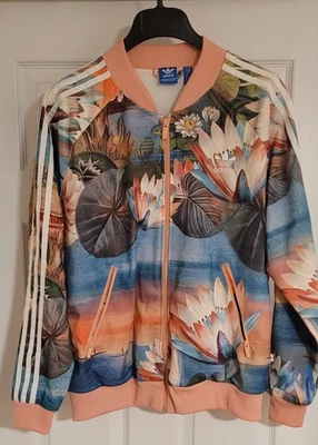  CHAQUETA DE PISTA Adidas Original Logotipo del Trifolio Floral Lirio de Agua Curso D'ague Talla XL Foto 1 de 4