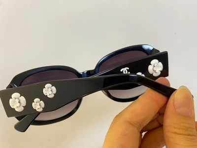 Chanel classic black oval camellia-framed sunglasses 5113-A/56-16-130mm - Image 1 of 4