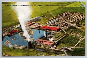 Postal de vista aérea de Lumber Mill in the Pacific Northwest N423 - Imagen 1 de 2