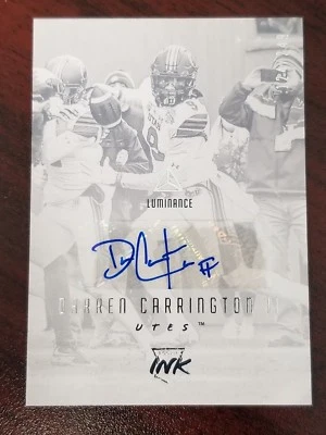 2018 Luminance Rookie Auto Darren Carrington II Utah Oregon WR #'d 124/249 - Image 1 of 2
