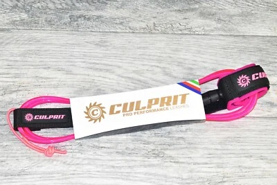 Culprit Surf Pro Performance Surfboard Leash 6' - 12' Neon Pink
