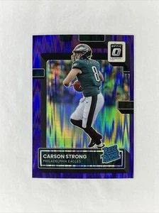 Carson Strong 2022 Optic Rated Rookie Purple Shock Prizm RC #211 Eagles - Picture 1 of 2