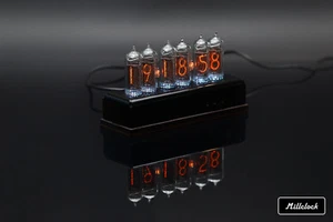 IN-14 NIXIE TUBE CLOCK ASSEMBLED ACRYLIC ENCLOSURE ADAPTER 6-tubes by MILLCLOCK - Picture 1 of 4