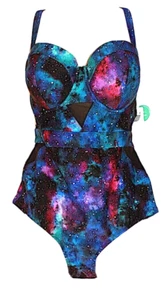 Torrid Vixen Collection Galaxy Cutout Mesh One Piece Swimsuit size 00 - Picture 1 of 6
