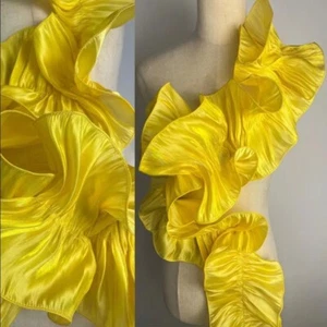1/3/5yards Shiny Satin Ruffled Fabric Pleated Lace Trim Sewing DIY Dress - Picture 1 of 20