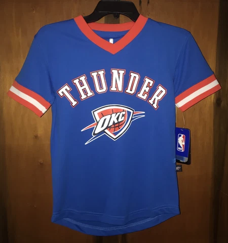 NWT Oklahoma City Thunder Westbrook Boys Jersey T-shirt. Sz Small (8) & Blue Cover