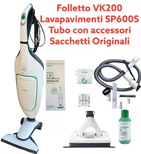 ASPIRAPOLVERE VORWERK FOLLETTO VK200 COMPLETO PULILAVA SP600S LAVAPAVIMENTI TUBO - Foto 1 di 9