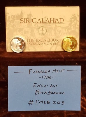 (2) Franklin Mint Backgammon Juego Pieza Moneda Fichas 1986 SIR GALAHAD #FMEB 003 Foto 1 de 4