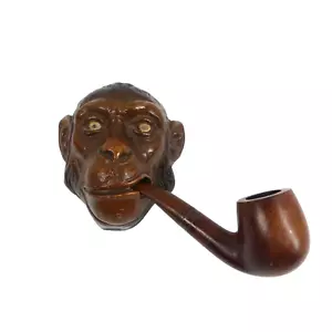 kleine antike Keramik Wandmaske Pfeifenhalter Affe - Rarität - monkey mask - Bild 1 von 6