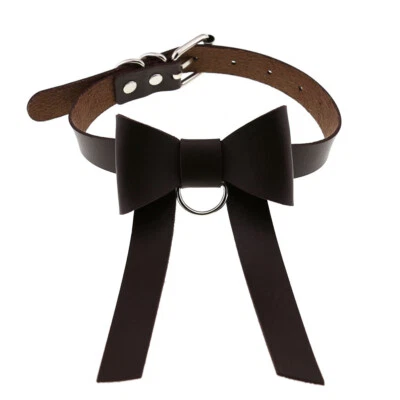 Colar de couro gótico princesa bowknot colar punk acessórios de cosplay - Imagem 1 de 4