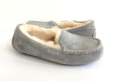 UGG ANSLEY LIGHT GREY GRAY SHEARLING LINED MOCCASIN SHOE US 9D / EU 40 / UK 7 - Image 1 of 4