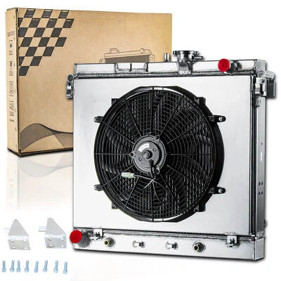 4-Rows Radiator Shroud Fan For 2006-12 Chevy GMC Colorado Canyon Hummer H3 H3T Foto 1 de 4