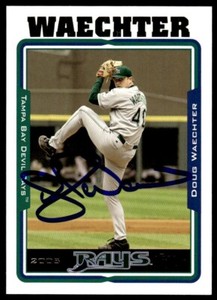 2005 Topps Baseball Doug Waechter Auto Tampa Bay Devil Rays #210 Signed