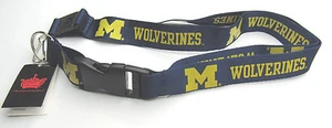 NCAA Michigan Wolverines Current w/Wolverines Keychain Lanyard by Aminco - Picture 1 of 1