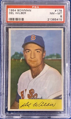 1954 Bowman #178 Del Wilber - PSA 8 - Image 1 of 2