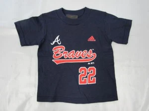 New Atlanta Braves #22 Kirby Yates Child Size 2T Blue Adidas Shirt - Picture 1 of 3