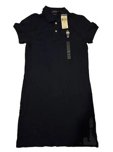 Polo Ralph Lauren Womens Large Mesh Mini Dress Bear Logo Navy Blue Short SleevXS - Picture 1 of 7