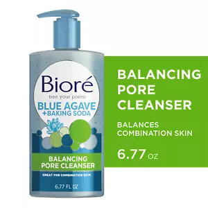 Biore Blue Agave + Baking Soda Face Wash, Facial Pore Cleanser 6.77 fl oz.. - Picture 1 of 3
