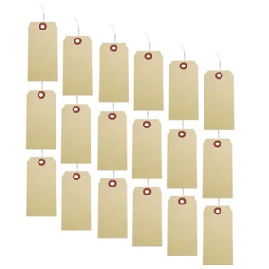 100 PIEZAS Etiquetas de envío Manila Etiquetas de alambre Embalaje Etiquetas con cable Etiquetas en blanco con - Imagen 1 de 12