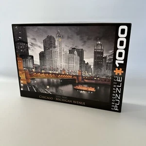EuroGraphics “Chicago Michigan Avenue” Puzzle 1000 piece - and FACTORY SEAL Bag - Picture 1 of 7