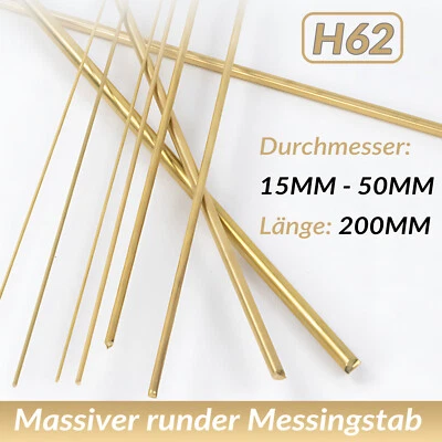 Messing Stange Vollmateriall Rundstange Rundmaterial Rundstab L=200mm D=15-50mm - Bild 1 von 4