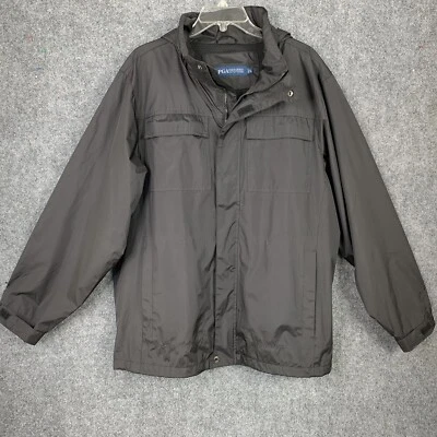 PGA Tour Hooded Golf Jacket Men Large  Black Mid-weight Windbreaker - Image 1 of 4