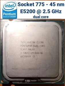 Intel Pentium Dual-Core E5200 socket 775 (2 Mo de cache, 2,50 GHz, Bus 800MHz) - Imagen 1 de 2