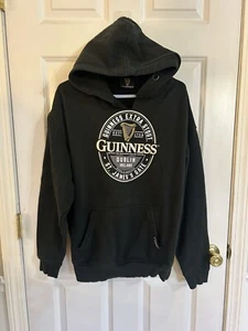 Guinness Black Hoodie Unisex St. James's Gate Hoodie with Pocket sz Large - Picture 1 of 6