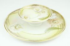 R S Prussia Porcelain Floral Serving Tray Two Tier Cheese Dish Plate Round Level