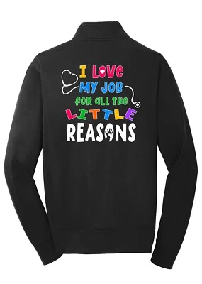 Personalized Pediatric Nurse I Love My Job Zip Up Fleece Jacket - Image 1 of 4
